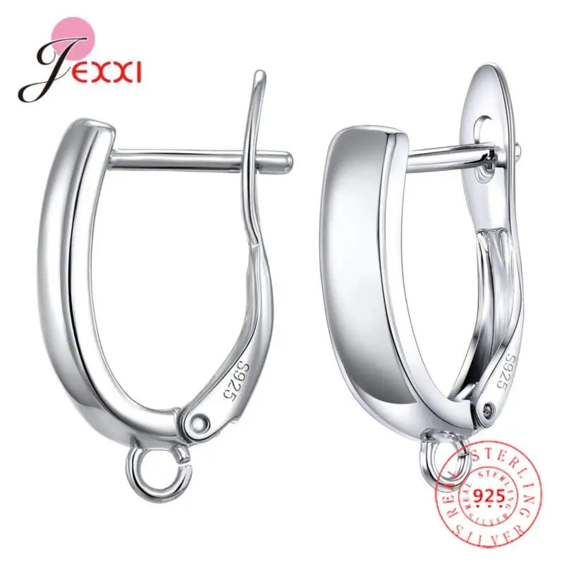 Drop Shipping Genuine 925 Sterling Silver Earrings Findings For DIY Jewelry Accessory High Quality Women Girls Jewelry Component