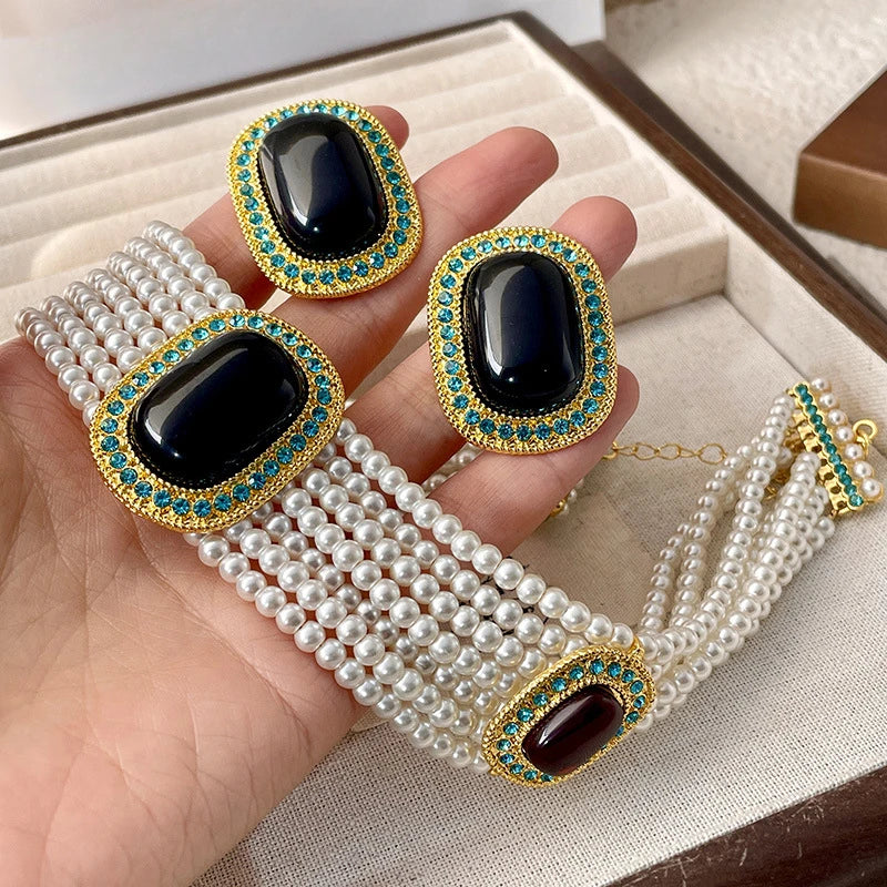 Modern Jewelry Luxury Temperament Geometry Simulated Pearl Necklace For Women Wedding Gifts Delicate Design Accessories