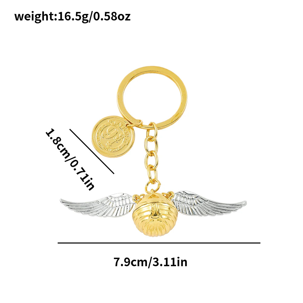 Movie Harri Potter keychain Fashion Trend Golden Snitch Pendant Keychain Boys Girl for Backpack Accessories Jewelry Gift